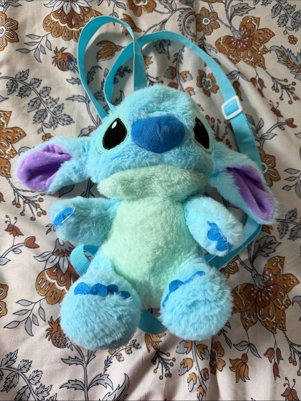 Blue Plush Stitch-Inspired Kids Backpack Plush Toy